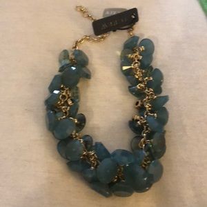 J Crew Green Jade gold necklace